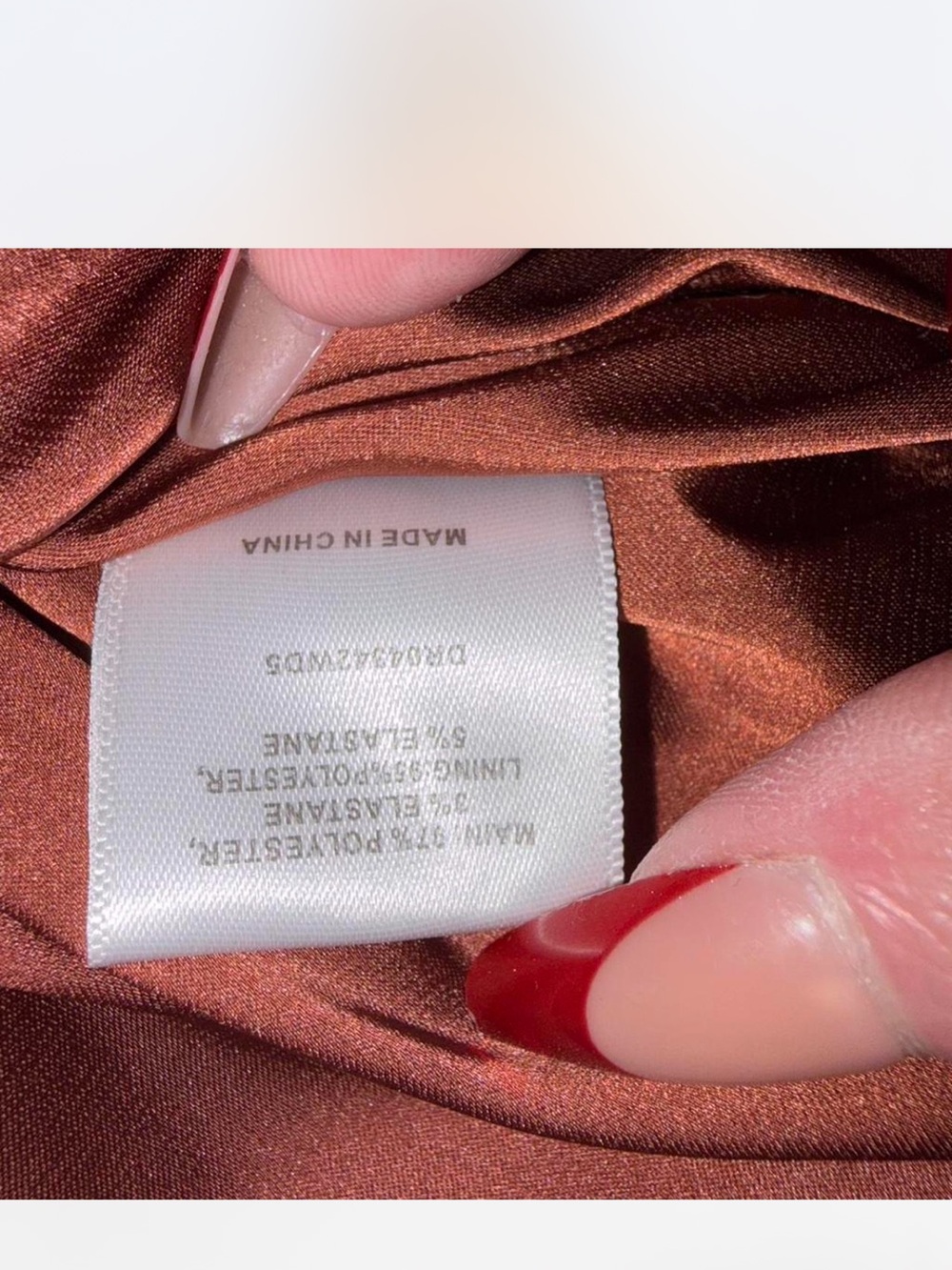 New Meshki Corinne ruched satin mini dress in cherry chocolate size Medium - Picture 6 of 8